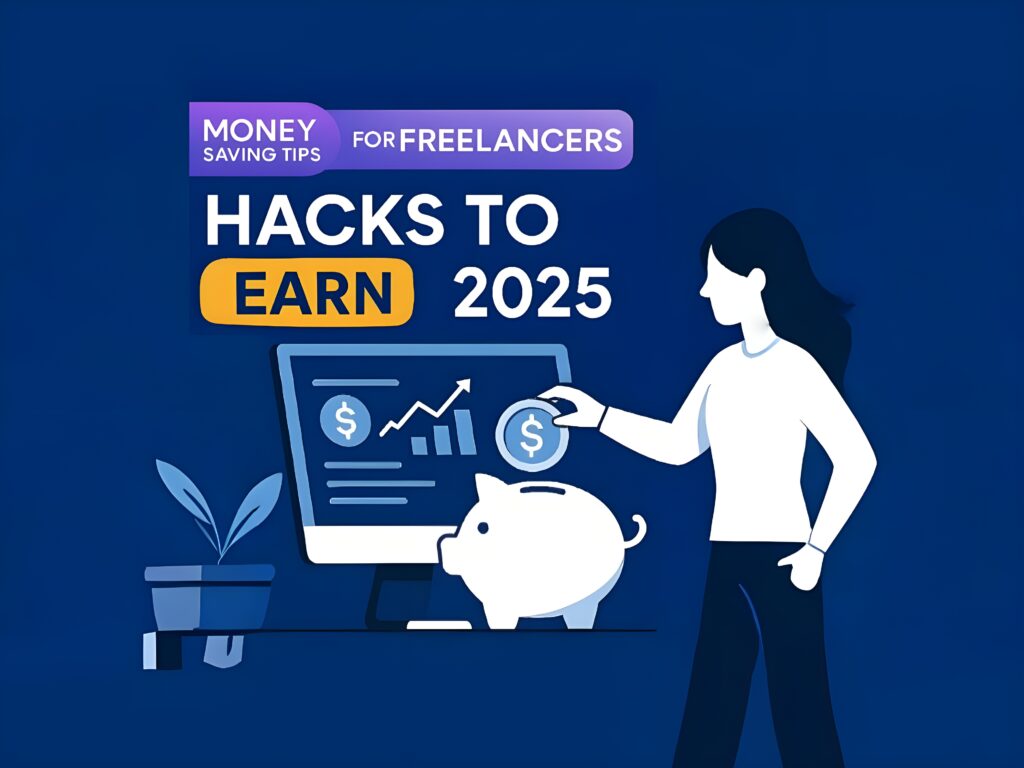 Illustration representing freelancer money saving tips using digital tools in 2025