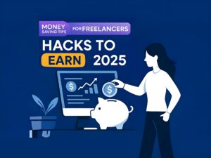 Illustration representing freelancer money saving tips using digital tools in 2025